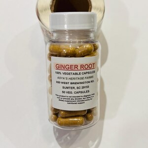 Ginger Root Vegan Capsules, 500mg (50 Veg. Caps) image 3