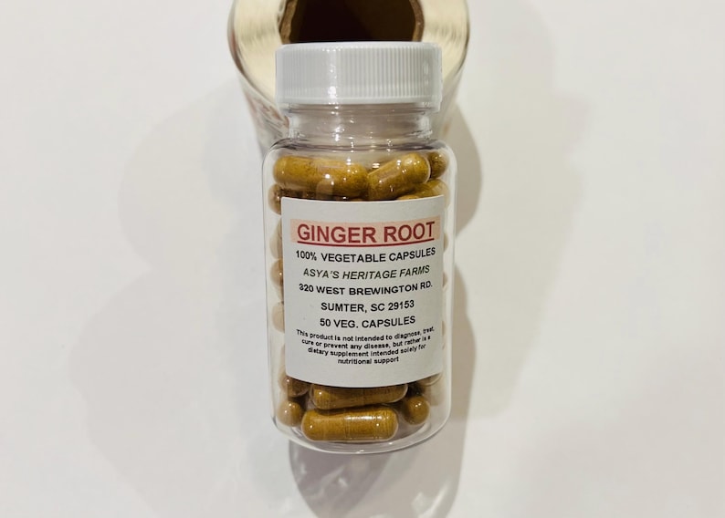 Ginger Root Vegan Capsules, 500mg (50 Veg. Caps) image 3