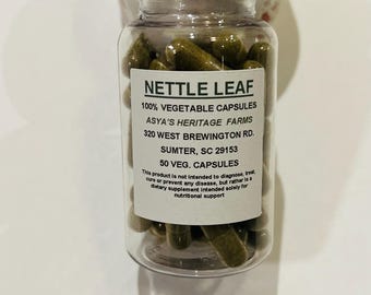 Nettles 50 500mg Vegan Capsules + Free Shipping