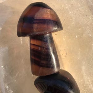 Rainbow Fluorite Mushroom Carving #2 | Crystal Mushrooms
