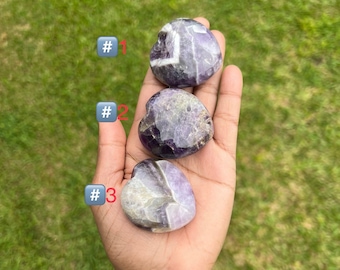 Chevron Amethyst Heart | Crystal Heart Gemstone