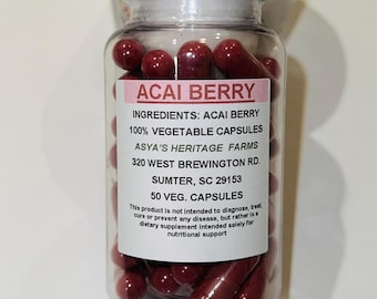 Acai Berry Vegan Capsules, 500mg (50 Count)