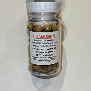 Chamomile Vegan Capsules, 500mg - 50 Count