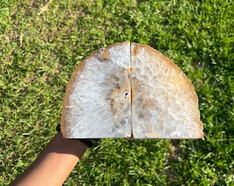 Large Agate Bookend Set | Agate Bookend Pair | Geode Bookend | Home Decor | Crystal and Stones