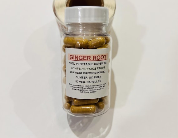 Ginger Root Vegan Capsules, 500mg (50 Veg. Caps)