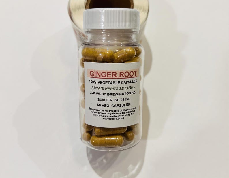 Ginger Root Vegan Capsules, 500mg (50 Veg. Caps) image 1