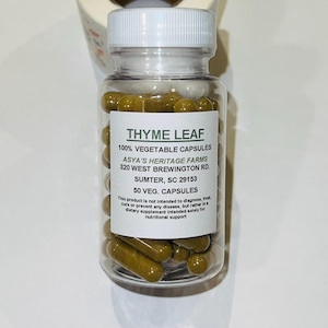 Thyme Leaf 50 500mg Vegan Capsules + Free Shipping