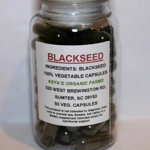 Organic Black Cumin Seed 50 500mg Vegan Capsules + Free Shipping