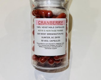 Cranberry Fruit Powder 50 500mg Vegan Capsules set + Free Shipping