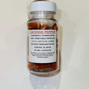 Cayenne Pepper 50 500mg Vegan Capsules + Free Shipping image 2