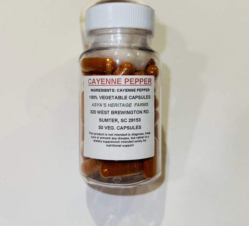 Cayenne Pepper 50 500mg Vegan Capsules + Free Shipping image 2