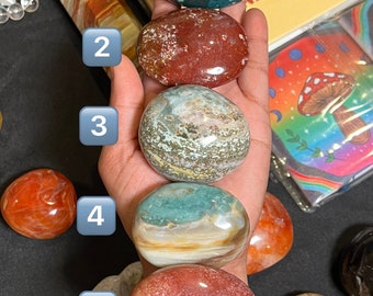 Ocean Jasper Palm Stone | Home Decor | Crystal and Stones | Pocket Stones