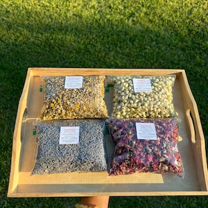 Floral Tea Set 2oz | Organic Chamomile Tea/Flowers | Organic Jasmine Tea/Flowers | Organic Lavender Tea/Flowers | Organic Red Rose Petals
