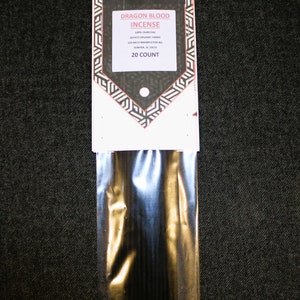 May include: A package of Dragon Blood incense sticks, 20 count, made with 100% charcoal from Asta's Organic Farms in Sumter, South Carolina.