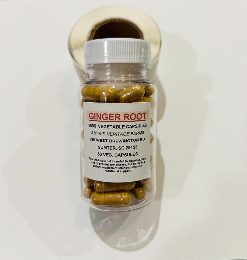 Ginger Root Vegan Capsules, 500mg (50 Veg. Caps) image 2