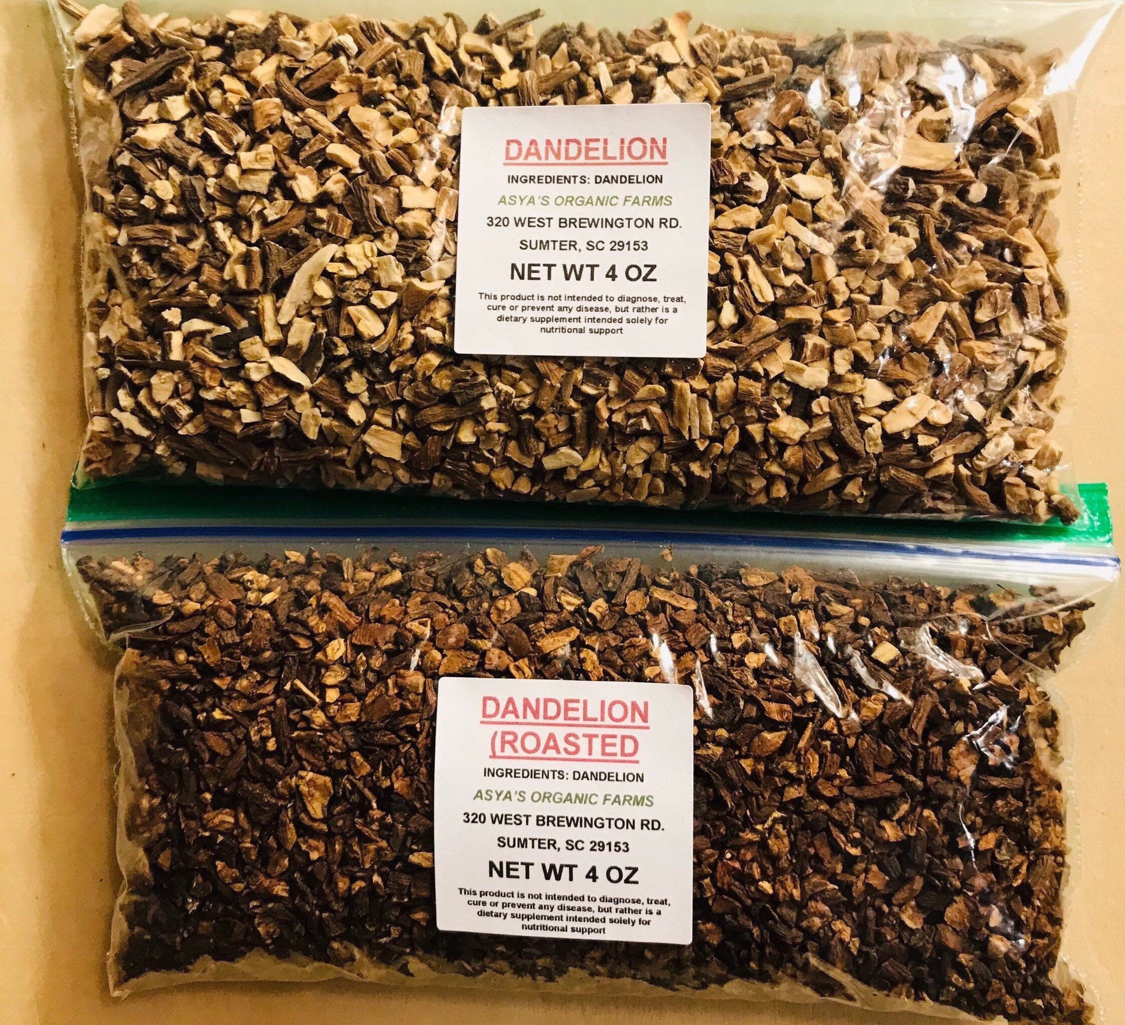 Organic Dandelion Root 4 Oz Tea Set