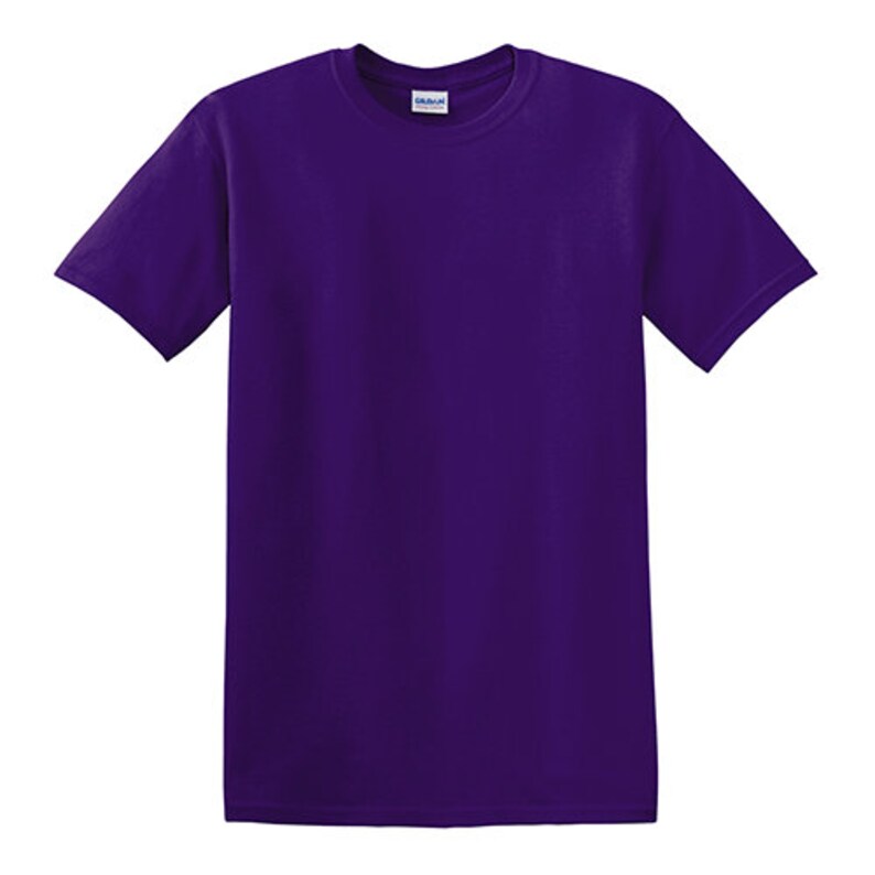 May include: A solid purple short-sleeved t-shirt.