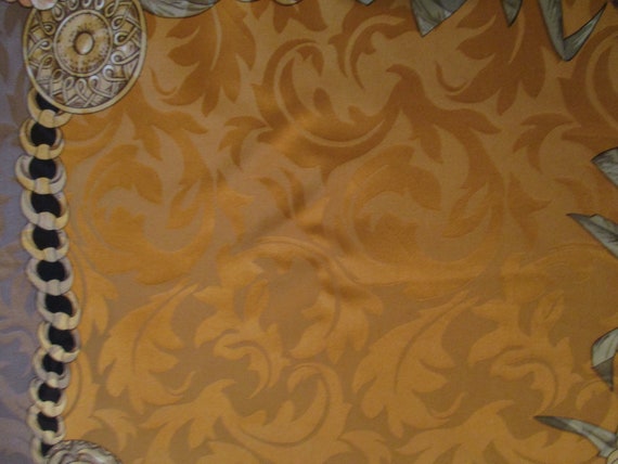 Silk scarf beautiful damask, leopard, with its la… - image 5