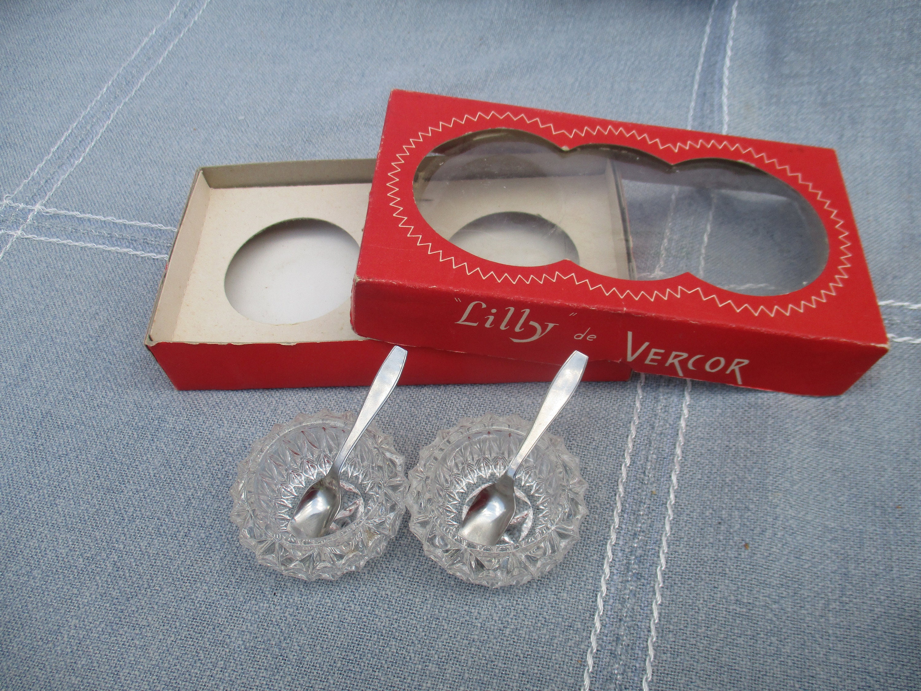 Adorable Ensemble Sel et Poivre, Vintage France, Dans Son Emballage , 2 Pelles en Acier Inoxydable, 