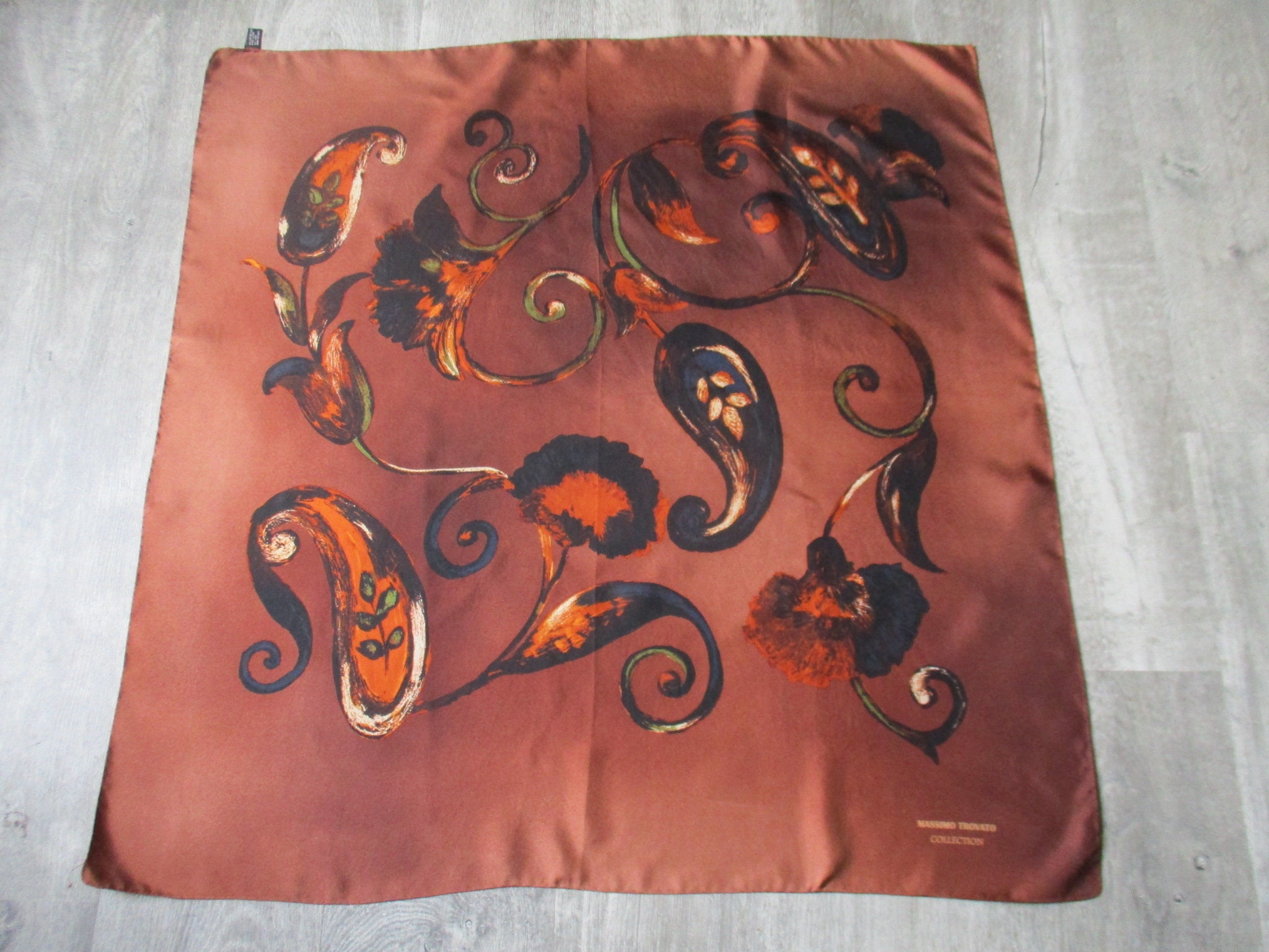 Foulard En Soie Massimo Trovato Imprimé Oiseaux - 100% Soie Italienne, Occasion Bon état