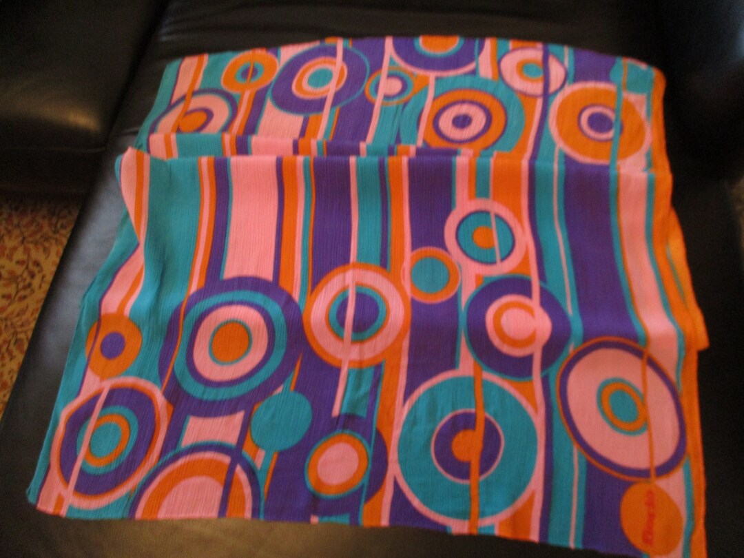 Foulard Vintage Fiorio 100% Soie Italie - Imprimé Cheval | Multicolore & Léger