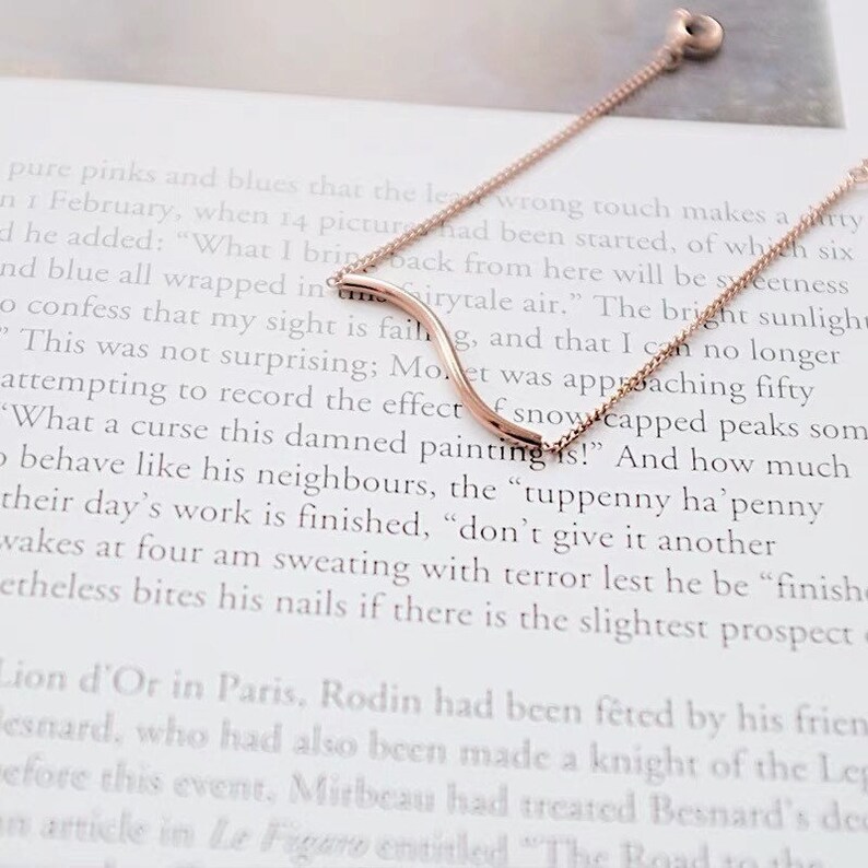 Curved bar Simple bracelet Minimalist tube bracelet\u00a0Dainty Rose Gold bracelet Delicate layering bracelet Dainty Minimalist jewelry