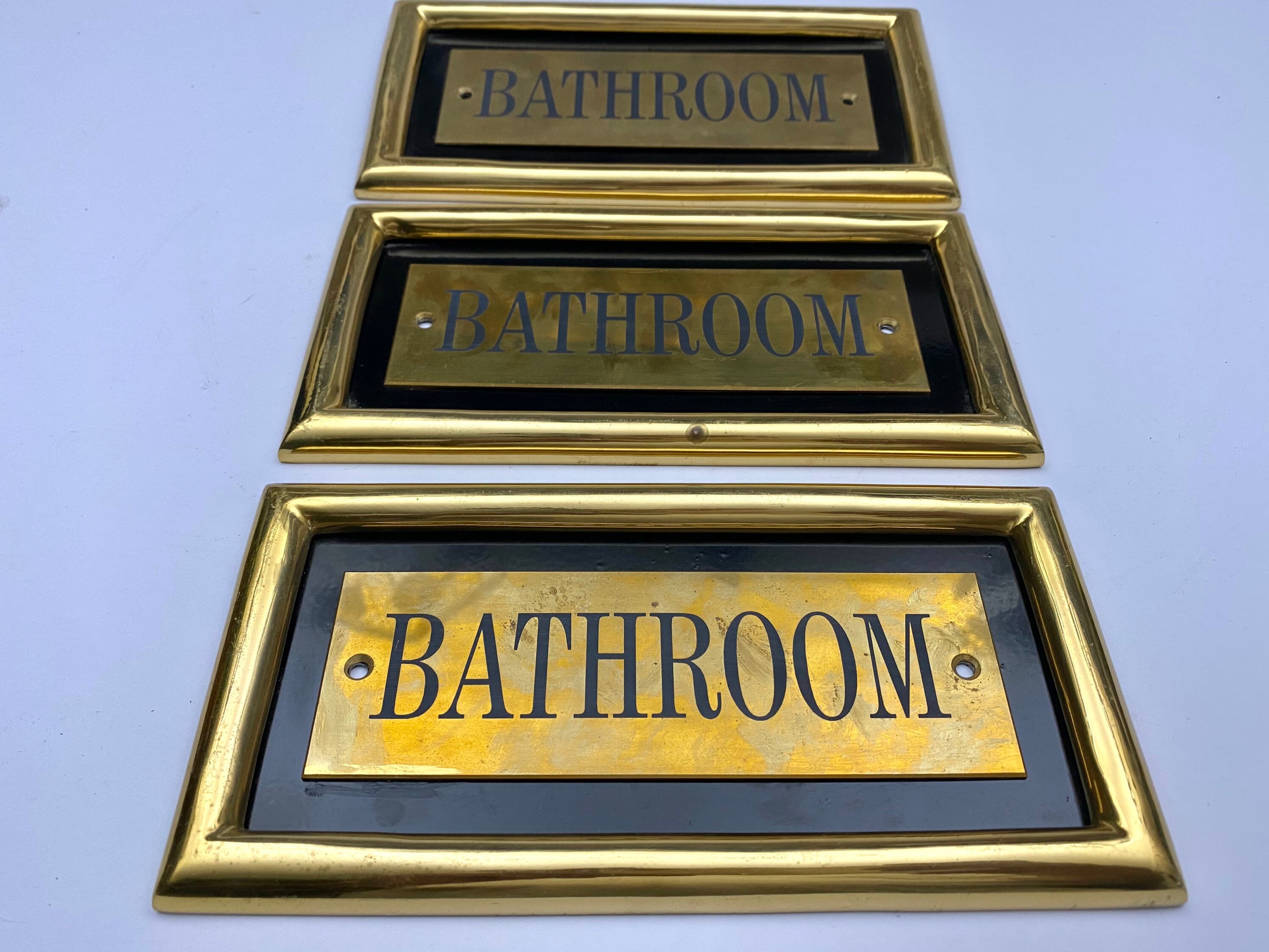 Vintage brass Bathroom sign bar pub house n07 Etsy