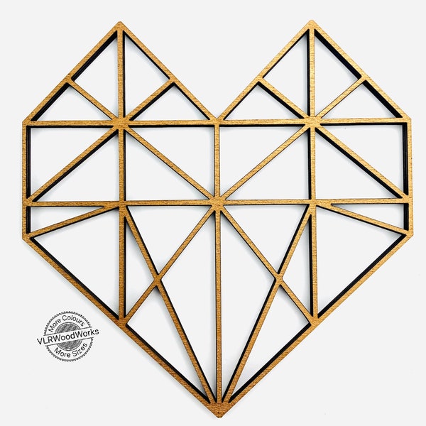 Geometric Heart Love Wall Art wooden decor picture screen divider display ornament office living room bedroom panel plywood large  N16