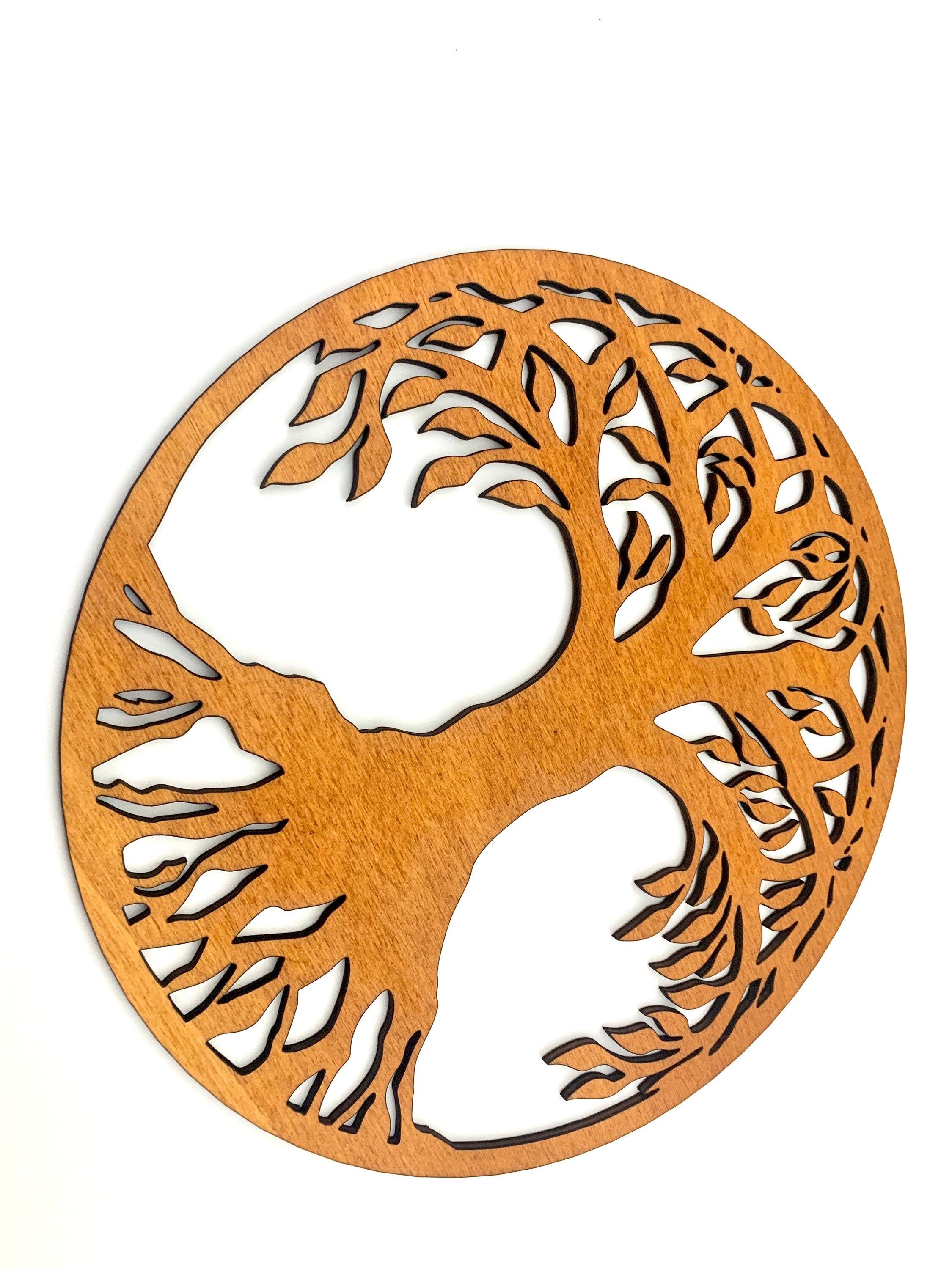 Large Tree of Life round Wall Art wood minimalist decor Etsy