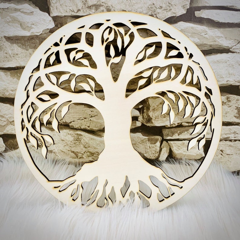 Large Tree of Life round Wall Art wood minimalist decor | Etsy