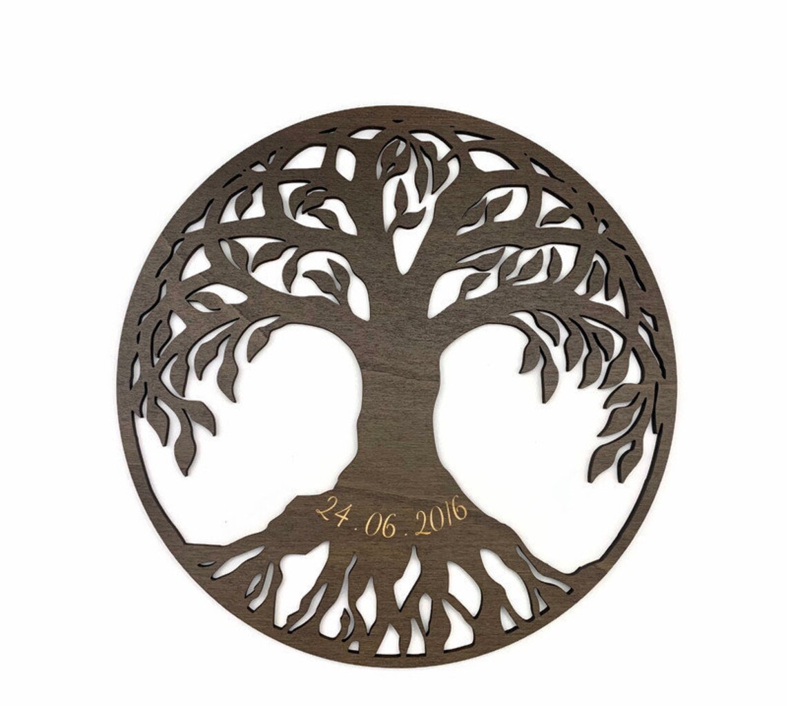 Custom Large Tree of Life Round Wall Art Wooded Decor Picture Etsy