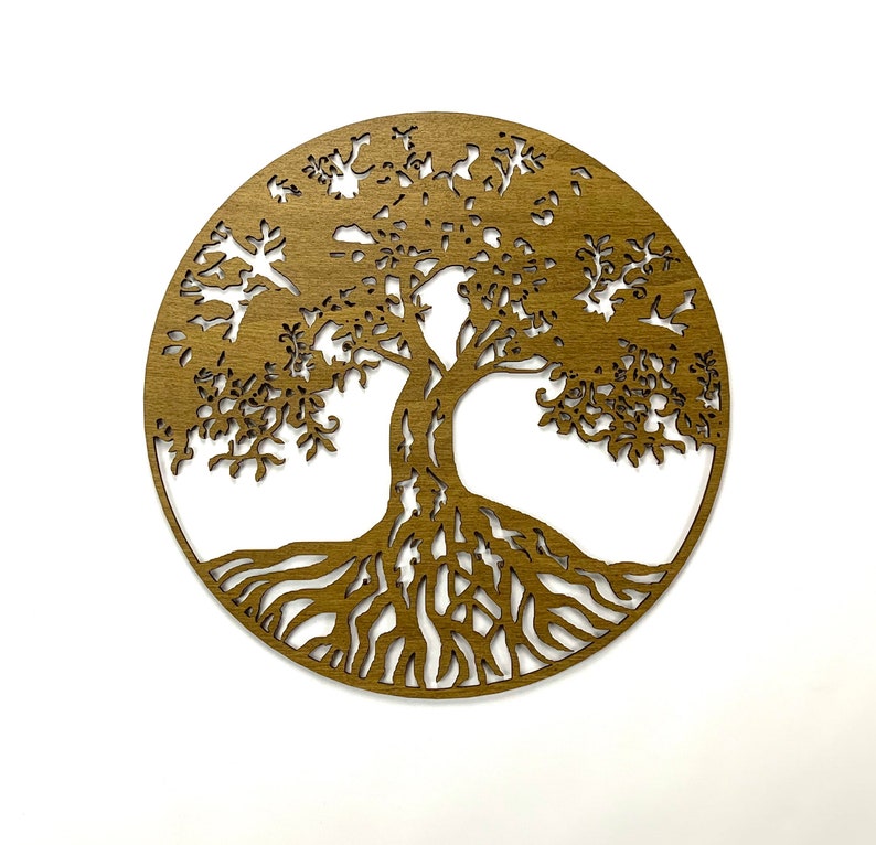 Large Tree of Life round Wall Art wooden minimalist decor Etsy