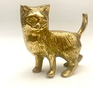 Vintage brass cat figurine, Brass figurine, Brass kitten, Brass figurines, Brass ornament Animals n72