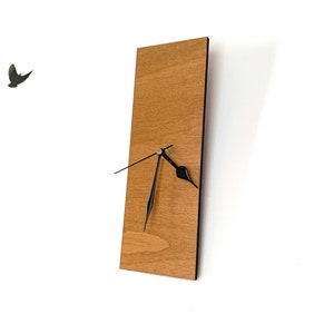 Plywood Rectangle Clock: Modern Office Decor, Coworker Gift