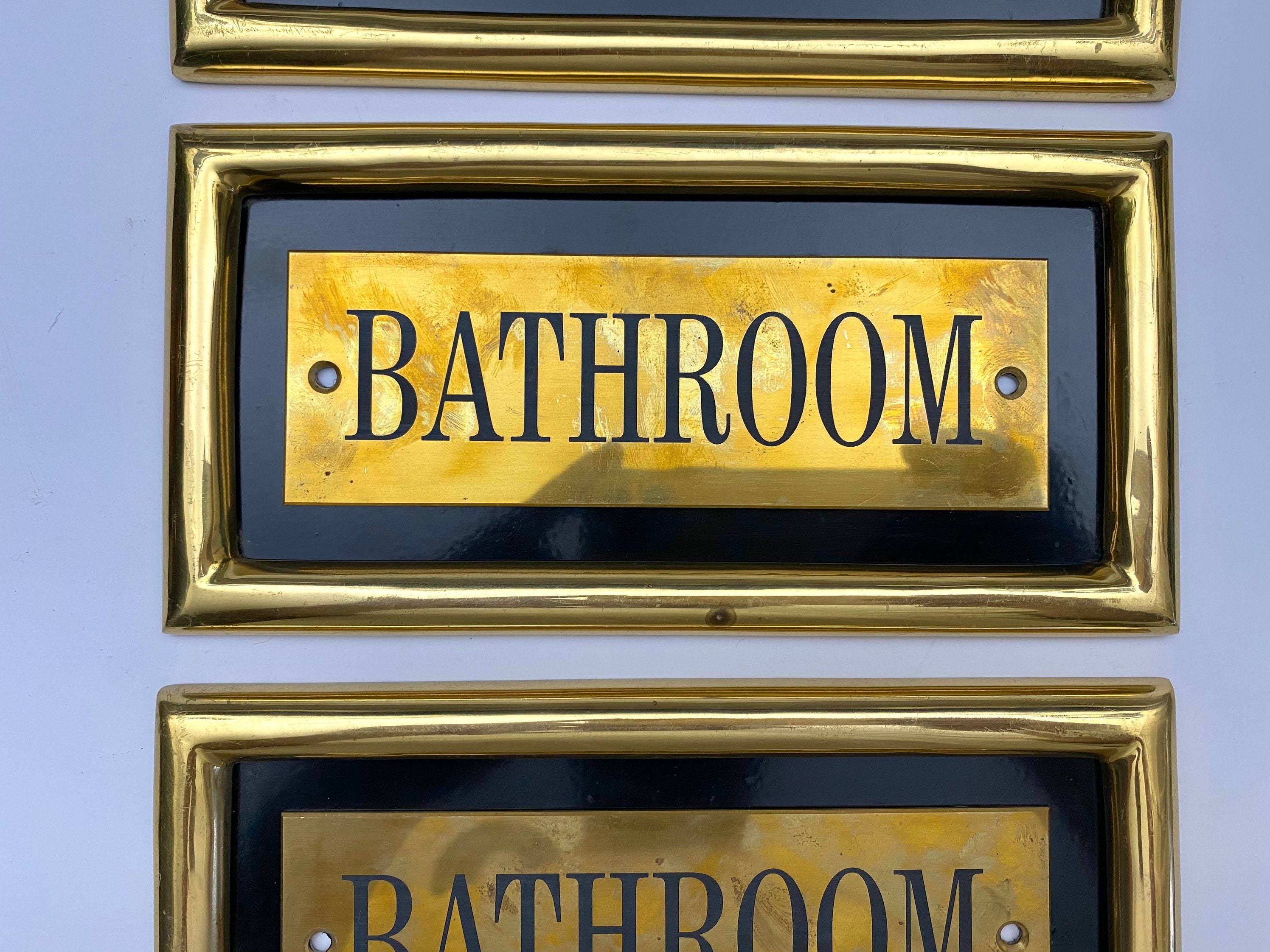 Vintage brass Bathroom sign bar pub house n07 Etsy