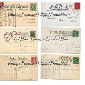 DIGITALE Junk Journal Ephemera Vintage Postkarte Printables Kartenrücken Sofort Download
