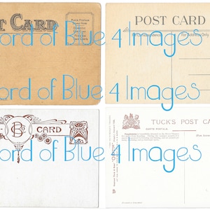 DIGITALE Vintage Postkarte Printables Rückseiten Digital Download 1900er Jahre Rückseiten Nur Ephemera Viktorianische