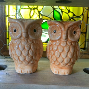 VTG  boho mcm Owl Salt & Pepper Shakers