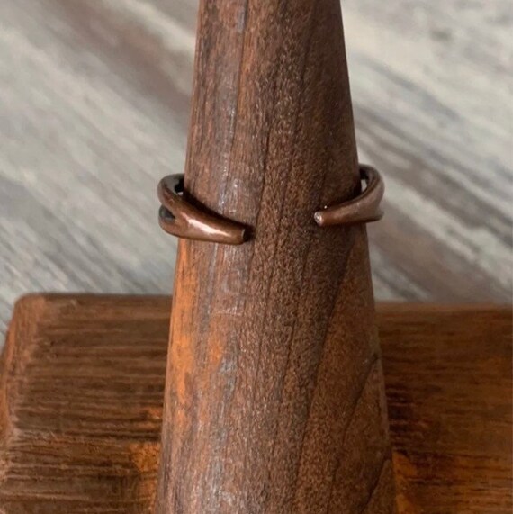 Vintage solid copper ring size 5.5 adjustable - image 3
