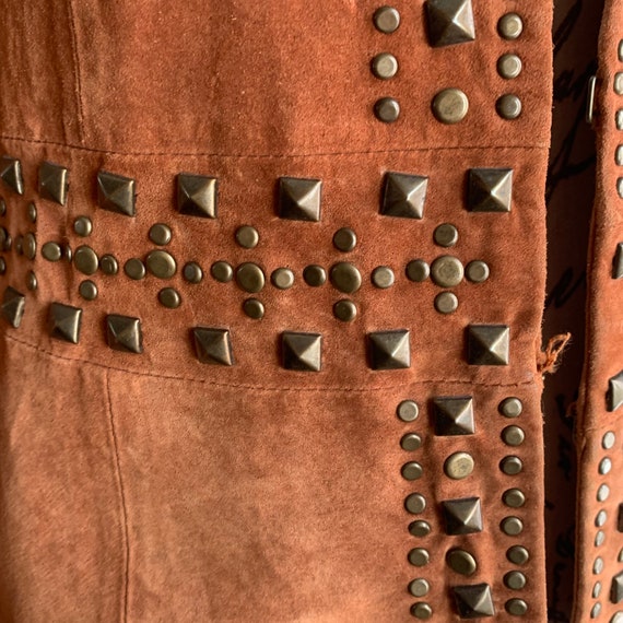 Boho vintage 90’s suede leather coat - image 4