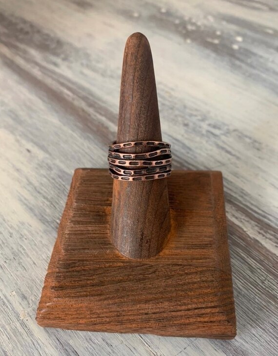 Vintage Solid Copper Ring 7.5 - image 2