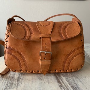 VTG tooled leather bag