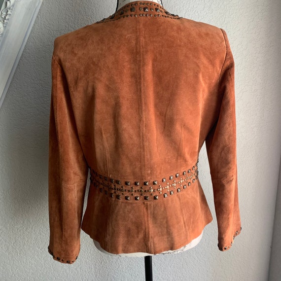 Boho vintage 90’s suede leather coat - image 2