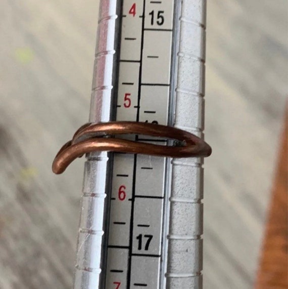 Vintage solid copper ring size 5.5 adjustable - image 4