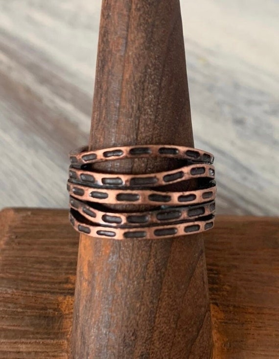 Vintage Solid Copper Ring 7.5 - image 1
