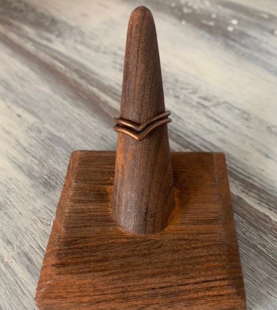 Vintage solid copper ring size 5.5 adjustable - image 2