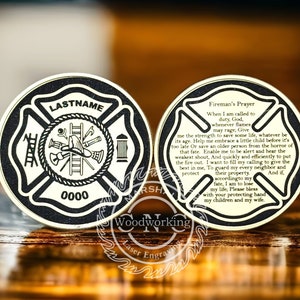 Fireman&#39;s Prayer Personalized Coin
