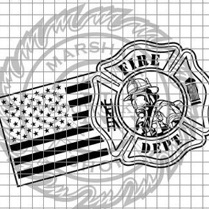 MalteserKreuz - Feuerwehrmann Center Große Fahne svg/dxf