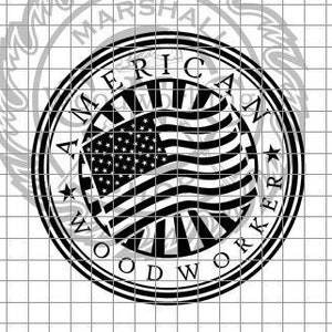 American Woodworker round w Flag dxf/svg/crv