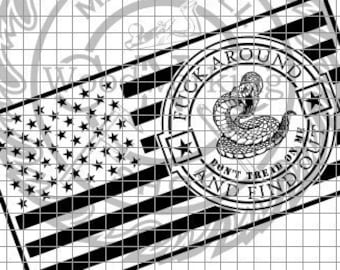 US Flag - FAAFO - Dont Tread dxf/svg
